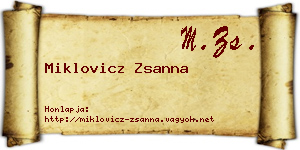 Miklovicz Zsanna névjegykártya